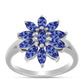 Anel de Prata com Tanzanite AAA  Contraste: Cabeca de Veado (800)