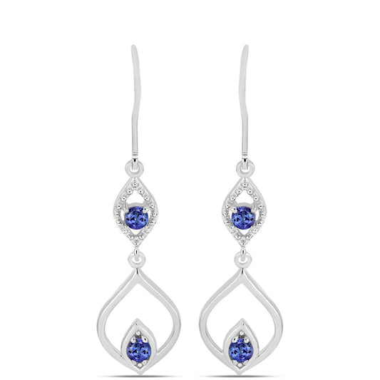 Brincos de Prata com Tanzanite AAA