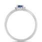 Anel de Prata com Tanzanite AAA e Topázio Branco