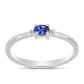 Anel de Prata com Tanzanite AAA e Topázio Branco