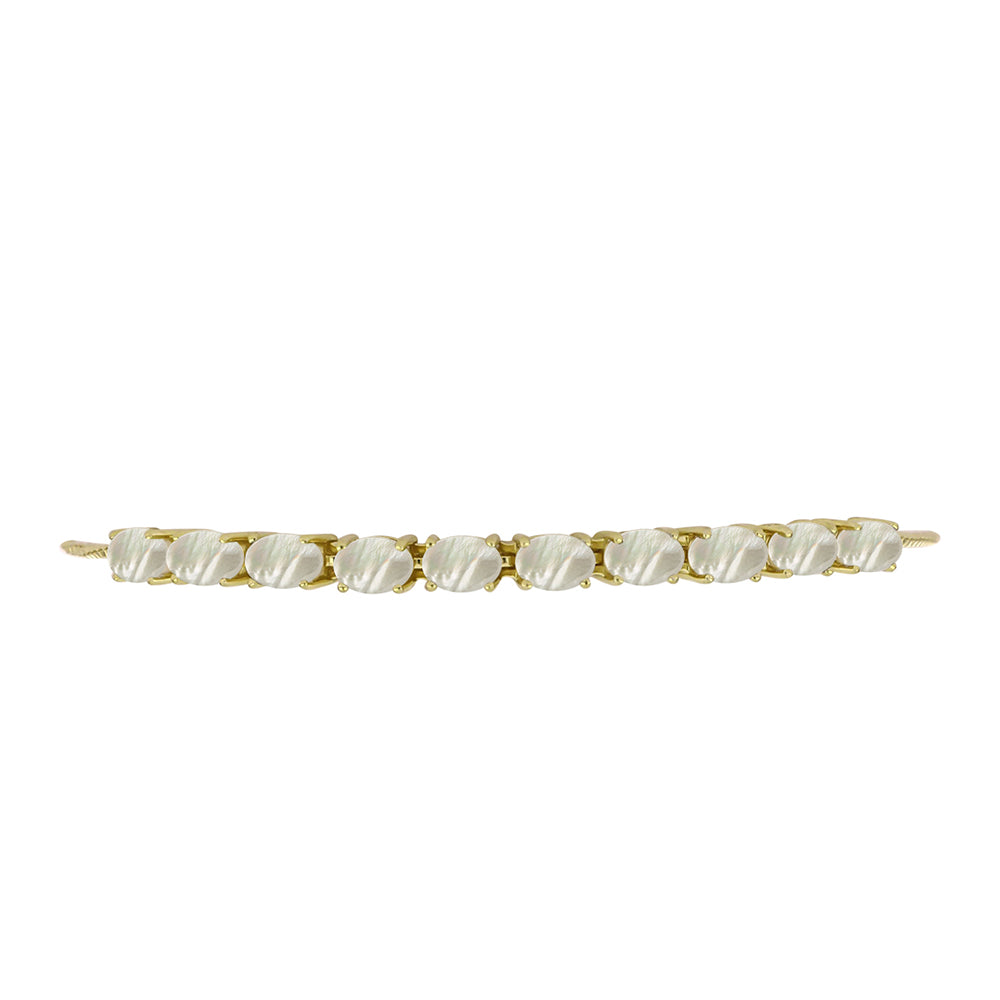 Pulseira de Prata com Banho de Ouro com Mãe de Pérola  Contraste: Cabeca de Veado (800) 2 