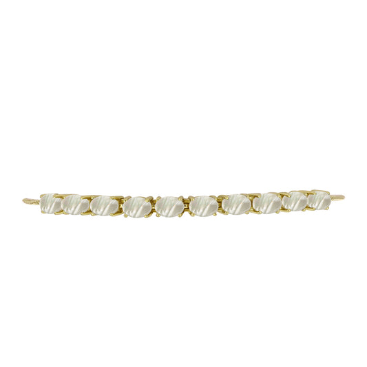Pulseira de Prata com Banho de Ouro com Mãe de Pérola  Contraste: Cabeca de Veado (800)