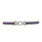 Pulseira de Prata com Banho de Ouro com Ametista de Marrocos e Topázio Branco  Contraste: Cabeca de Veado (800)
