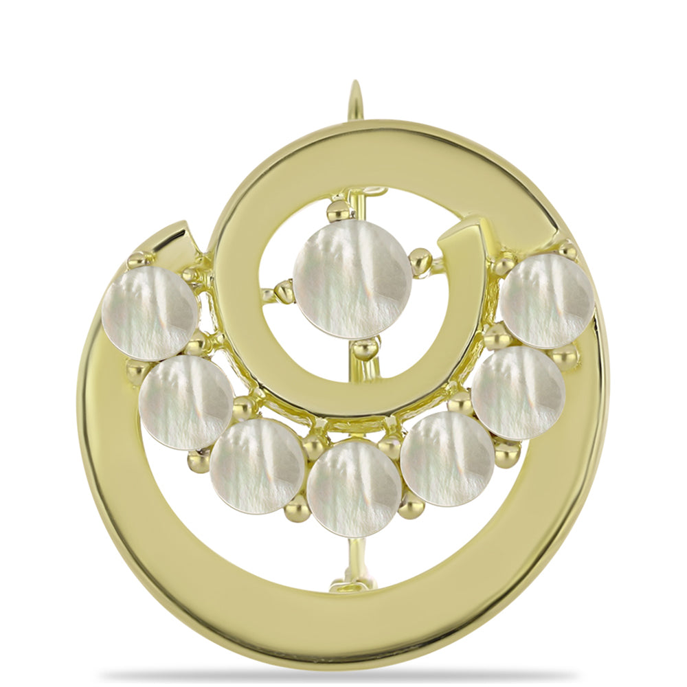 Alfinete de Prata com Banho de Ouro com Mãe de Pérola  Contraste: Cabeca de Veado (800)
