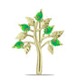 Alfinete de Prata com Banho de Ouro com Opala Verde do Etíope Lega Dembi  Contraste: Cabeca de Veado (800)