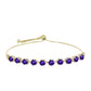 Pulseira de Prata com Banho de Ouro com Ametista de Marrocos e Topázio Branco  Contraste: Cabeca de Veado (800)