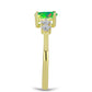 Anel de Prata com Banho de Ouro com Opala Verde do Etíope Lega Dembi e Topázio Branco