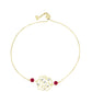 Pulseira de Prata com Banho de Ouro com Rubi de Madagáscar e Topázio Branco  Contraste: Cabeca de Veado (800)