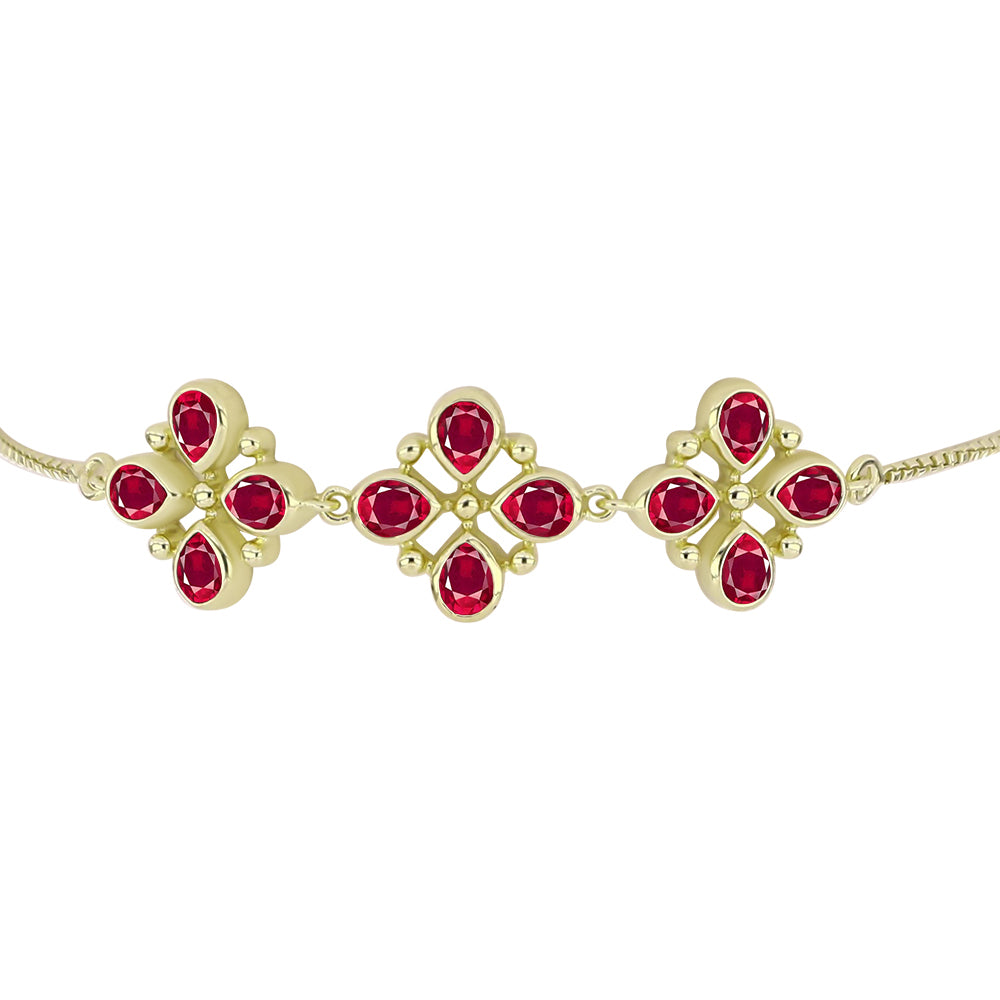 Pulseira de Prata com Banho de Ouro com Rubi de Madagáscar  Contraste: Cabeca de Veado (800) 2 