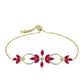 Pulseira de Prata com Banho de Ouro com Rubi de Madagáscar e Topázio Branco  Contraste: Cabeca de Veado (800)