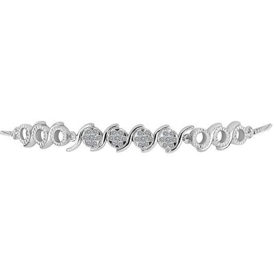 Pulseira de Prata com Diamante Branco  Contraste: Cabeca de Veado (800)