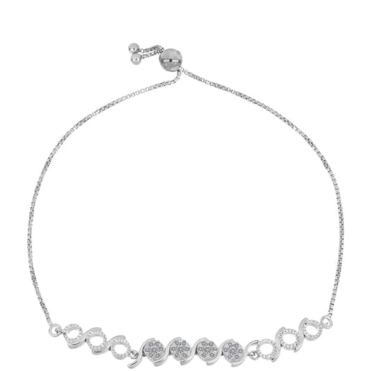 Pulseira de Prata com Diamante Branco  Contraste: Cabeca de Veado (800)