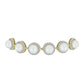 Pulseira de Prata com Banho de Ouro com Pérola Branca de Água Doce e Topázio Branco  Contraste: Cabeca de Veado (800)