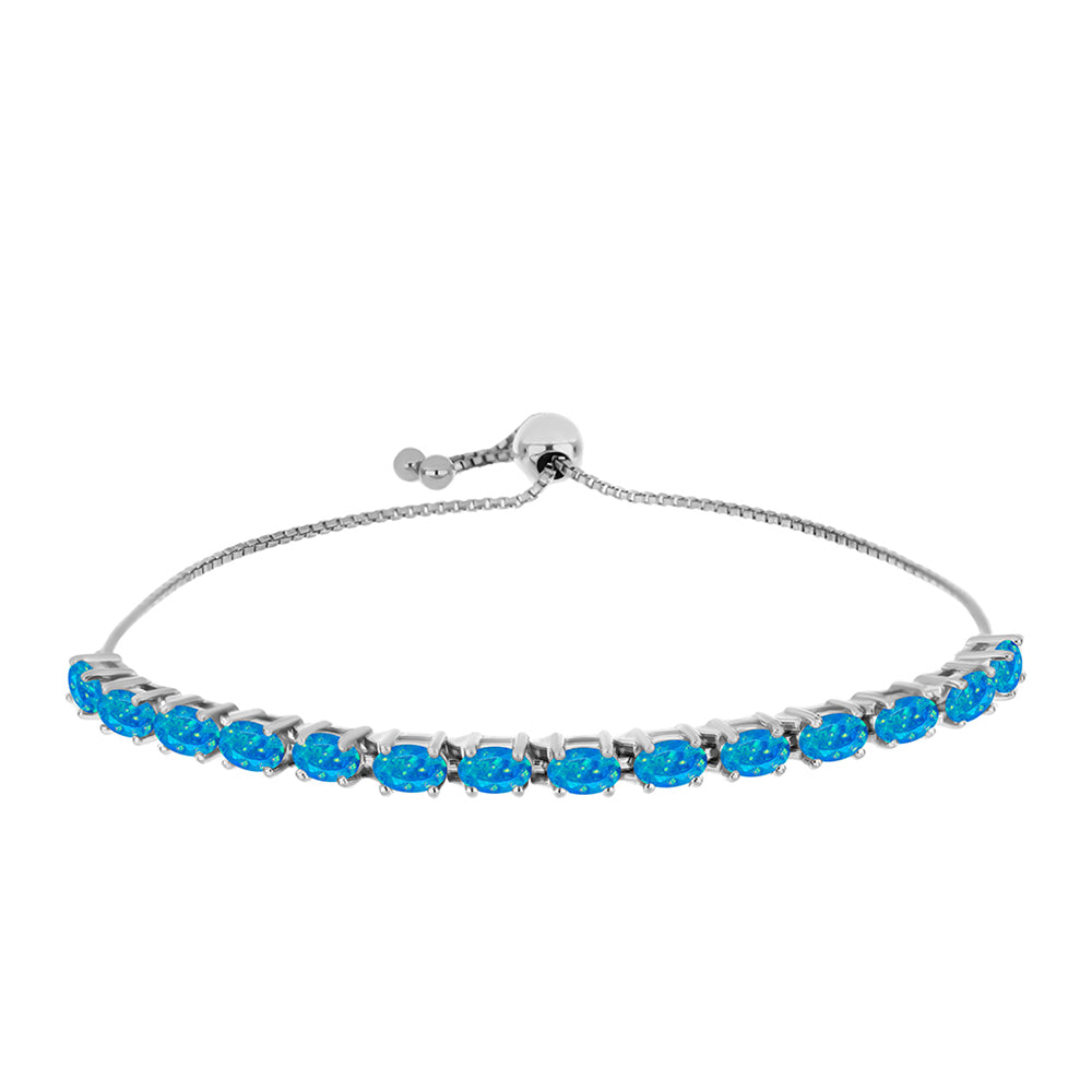 Pulseira de Prata com Opala Azul Paraib da Etiópia  Contraste: Cabeca de Veado (800) 1 