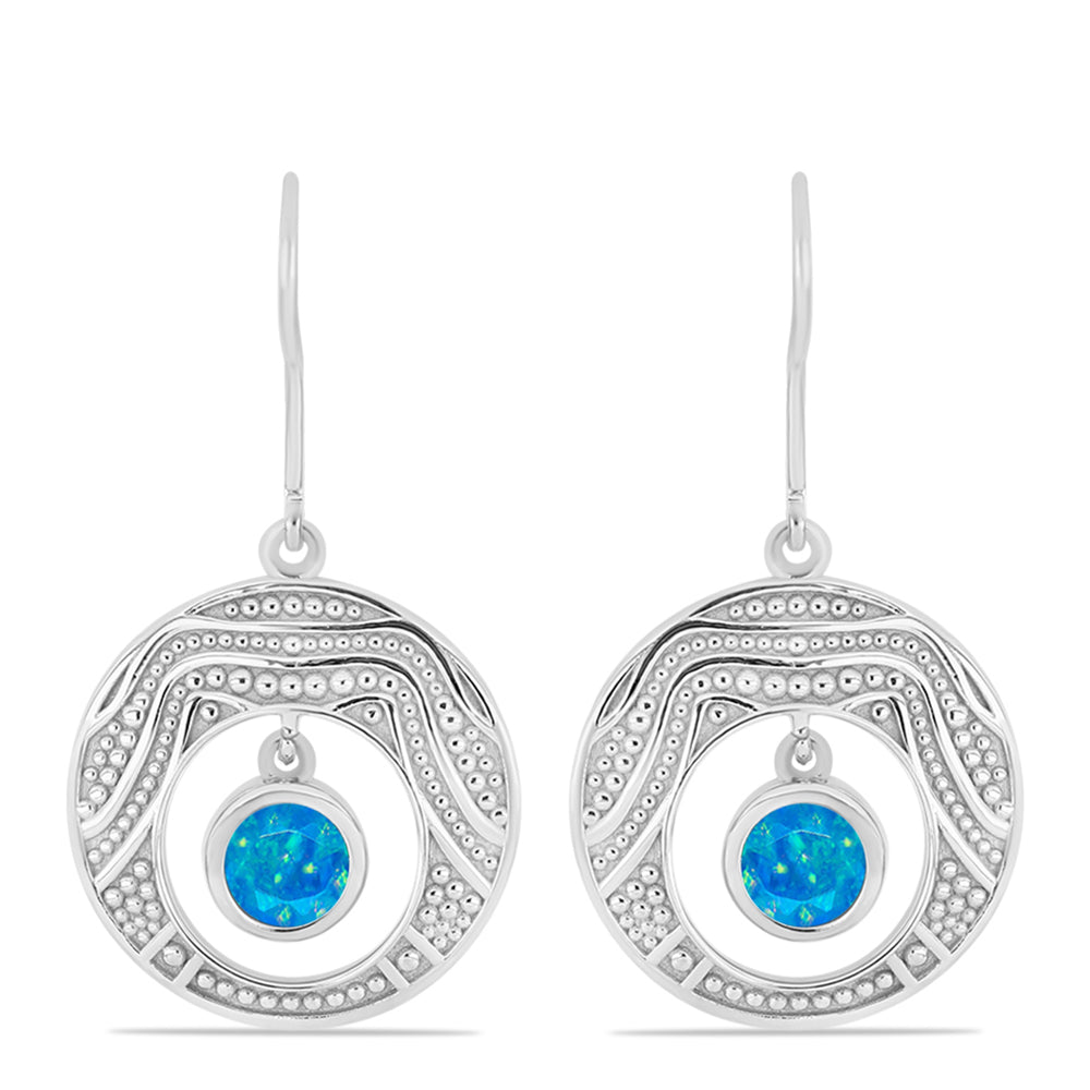 Brincos de Prata com Opala Azul Paraib da Etiópia 1 
