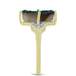 Anel de Prata com Banho de Ouro com Drusy Verde e Topázio Branco