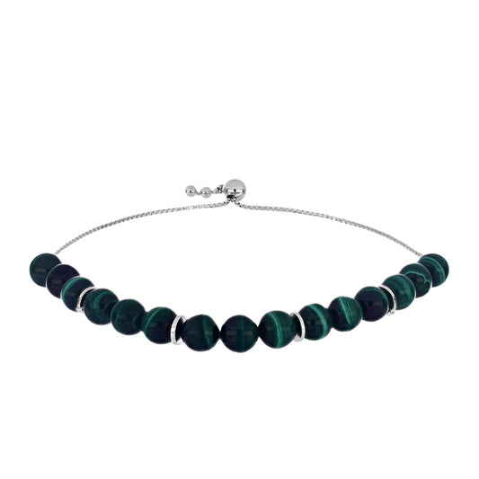 Pulseira de Prata com Malaquita