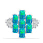 Anel de Prata com Opala Azul Paraib da Etiópia e Topázio Branco