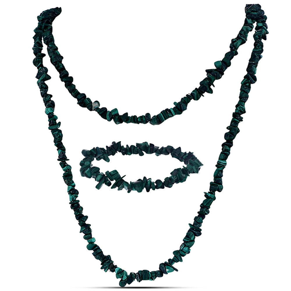 Conjunto com Malaquita ( Colar+Pulseira ) 1 