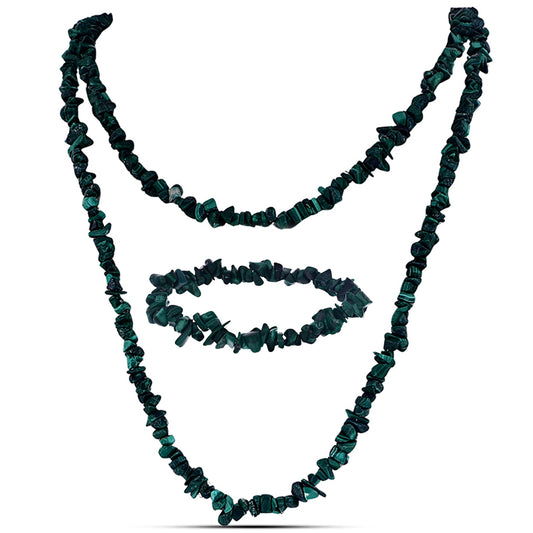 Conjunto com Malaquita ( Colar+Pulseira )