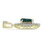 Pendente de Prata com Banho de Ouro com Drusy Verde e Topázio Branco