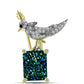 Alfinete de Prata com Banho de Ouro com Drusy Verde e Espinela Preta