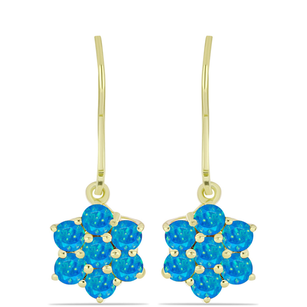 Brincos de Prata com Opala Azul Paraib da Etiópia 1 