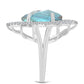 Anel de Prata com Labradorite de Gullgruvene e Topázio Branco  Contraste: Cabeca de Veado (800)