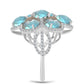 Anel de Prata com Labradorite de Gullgruvene e Topázio Branco  Contraste: Cabeca de Veado (800)