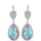 Brincos de Prata com Labradorite de Gullgruvene e Topázio Branco
