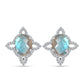 Brincos de Prata com Labradorite de Gullgruvene e Topázio Branco