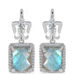 Brincos de Prata com Labradorite de Gullgruvene e Topázio Branco