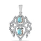 Pendente de Prata com Labradorite de Gullgruvene  Contraste: Cabeca de Veado (800)
