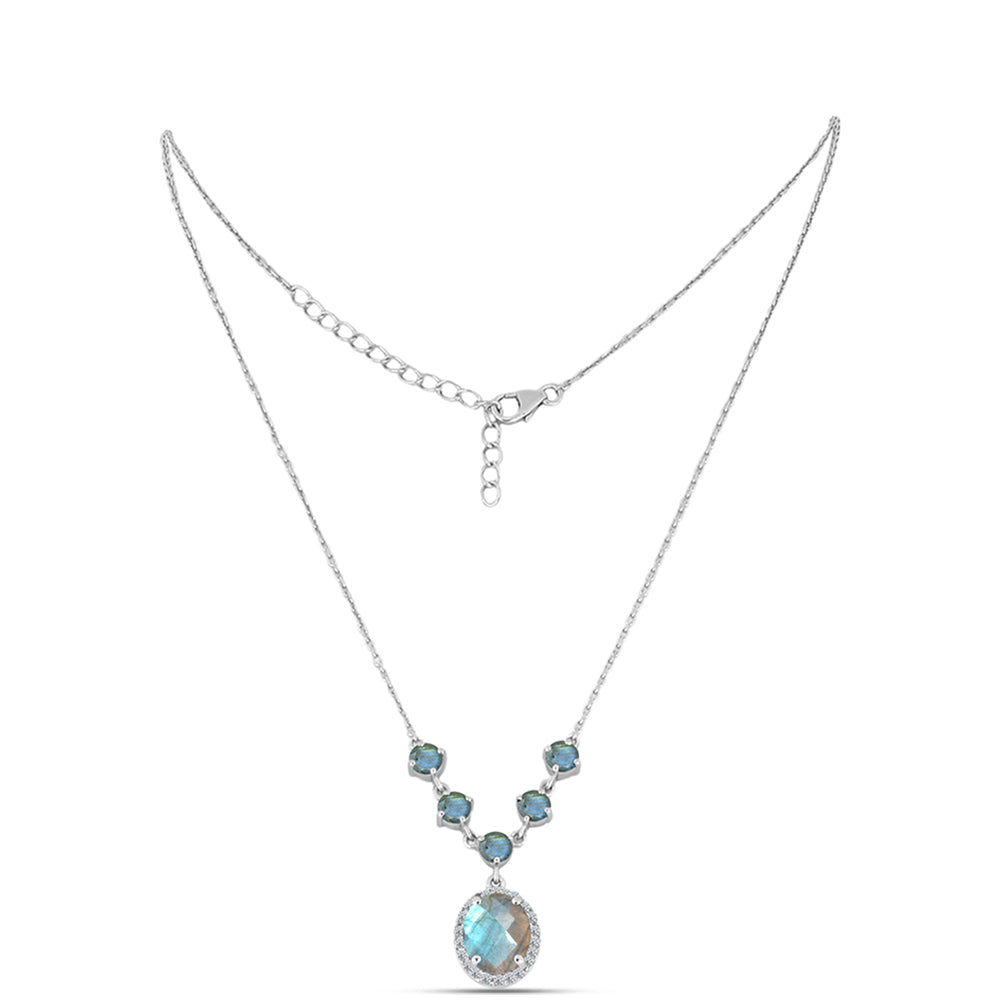 Colar de Prata com Labradorite de Gullgruvene  Contraste: Cabeca de Veado (800) 1 