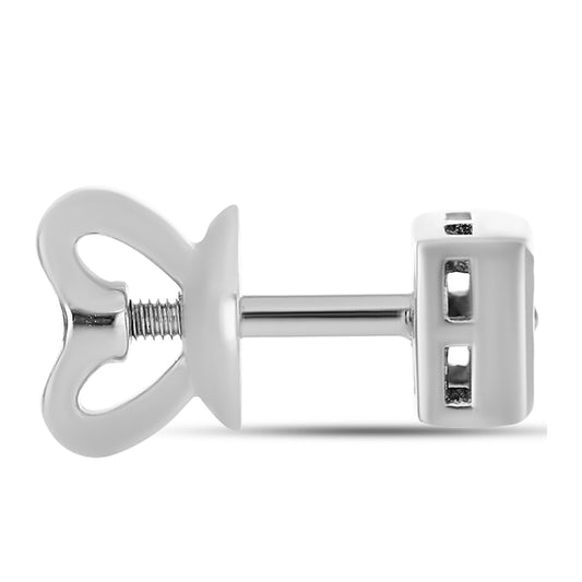 Brincos de Prata com Diamante Branco