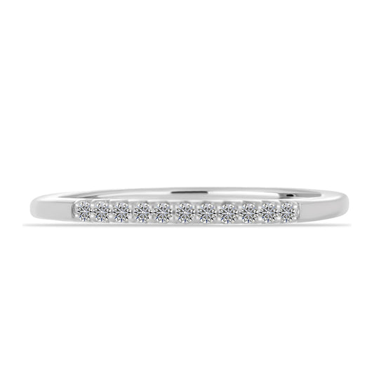Anel de Prata com Diamante Branco
