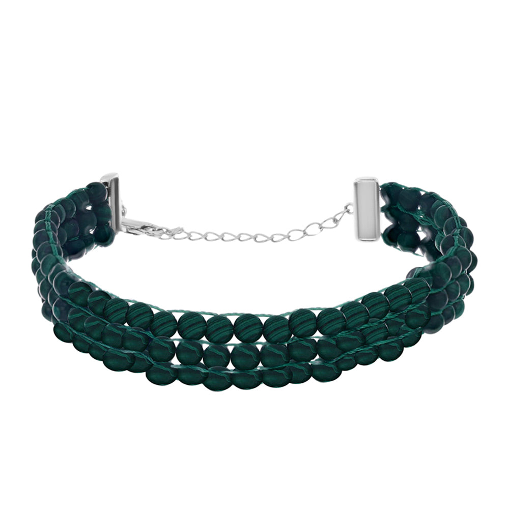 Pulseira de Prata com Malaquita