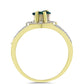 Anel de Prata com Banho de Ouro com Drusy Verde e Topázio Branco  Contraste: Cabeca de Veado (800)