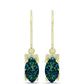 Brincos de Prata com Banho de Ouro com Drusy Verde