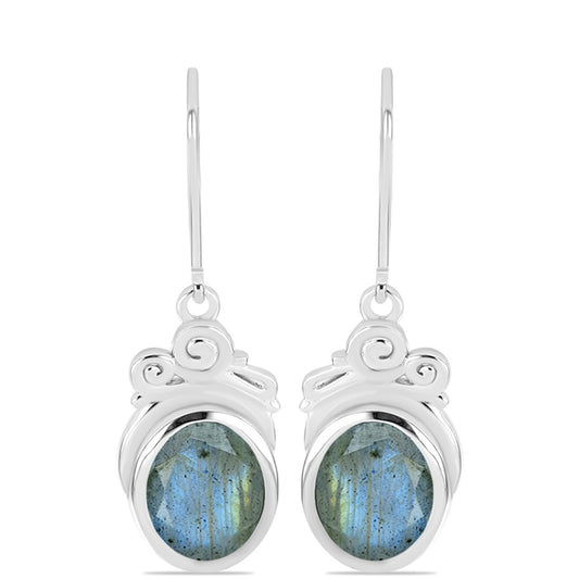 Brincos de Prata com Labradorite de Gullgruvene