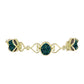 Pulseira de Prata com Banho de Ouro com Drusy Verde  Contraste: Cabeca de Veado (800)