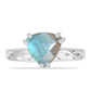 Anel de Prata com Labradorite de Gullgruvene  Contraste: Cabeca de Veado (800)