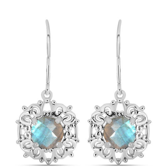 Brincos de Prata com Labradorite de Gullgruvene