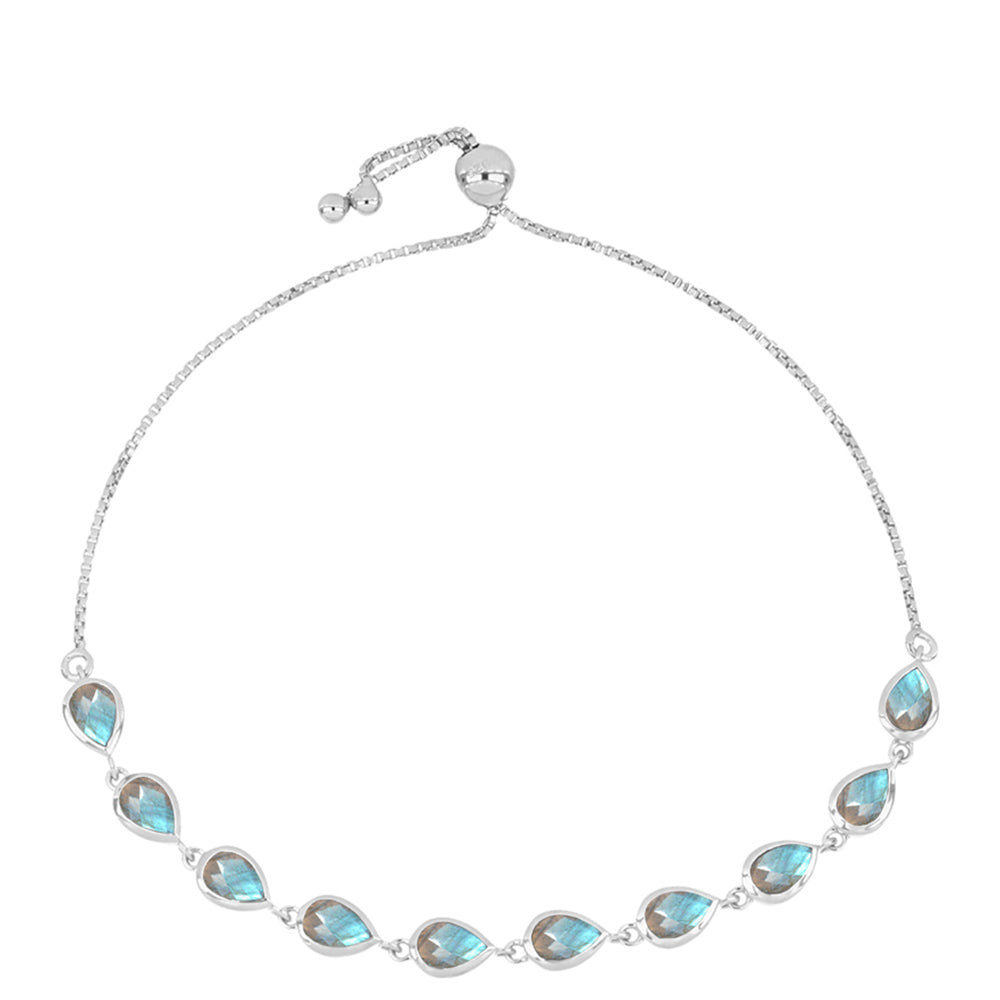 Pulseira de Prata com Labradorite de Gullgruvene  Contraste: Cabeca de Veado (800) 1 