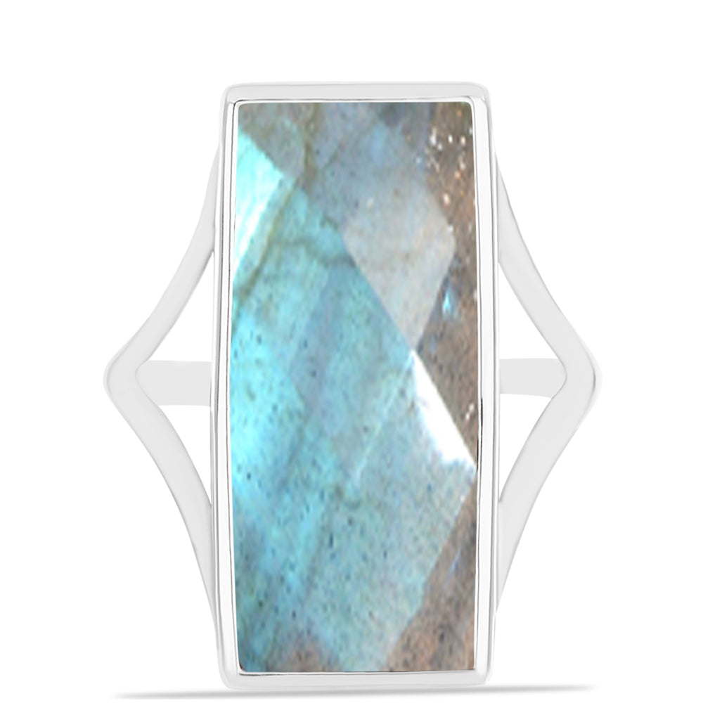 Anel de Prata com Labradorite de Gullgruvene  Contraste: Cabeca de Veado (800) 1 
