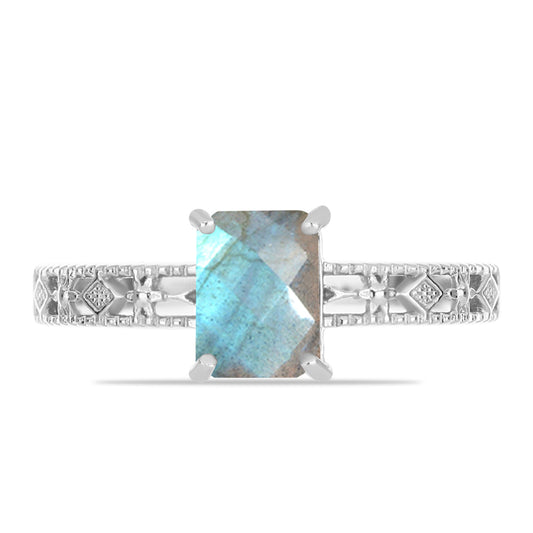 Anel de Prata com Labradorite de Gullgruvene