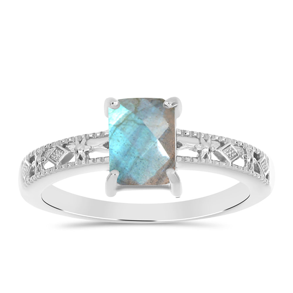 Anel de Prata com Labradorite de Gullgruvene