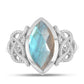 Anel de Prata com Labradorite de Gullgruvene  Contraste: Cabeca de Veado (800)