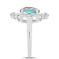 Anel de Prata com Labradorite de Gullgruvene e Topázio Branco  Contraste: Cabeca de Veado (800)