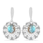 Brincos de Prata com Labradorite de Gullgruvene e Topázio Branco  Contraste: Cabeca de Veado (800)